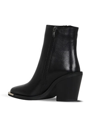 Bueno Shoes Siyah Flotter Deri Kadın Topuklu Bot 33wb20000