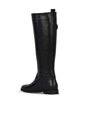 Bueno Shoes Siyah Deri Kadın Düz Çizme 33wc12020