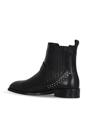 Bueno Shoes Siyah Deri Kadın Topuklu Bot 33wb20025