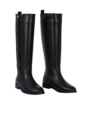 Bueno Shoes Siyah Deri Kadın Topuklu Çizme 33wc18505