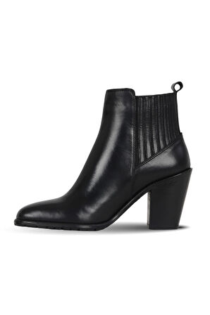 Bueno Shoes Siyah Deri Kadın Topuklu Bot 33wb9520