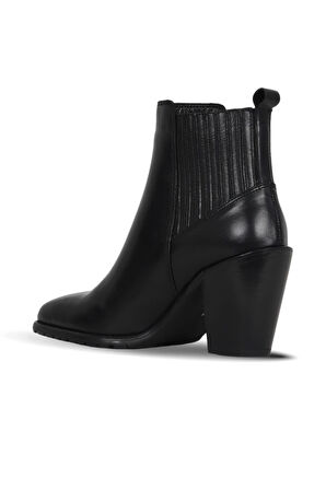 Bueno Shoes Siyah Deri Kadın Topuklu Bot 33wb9520