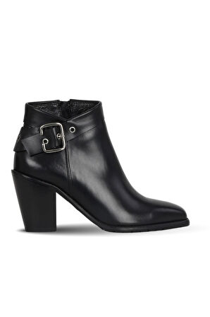 Bueno Shoes Siyah Deri Kadın Topuklu Bot 33wb9510