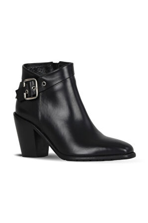 Bueno Shoes Siyah Deri Kadın Topuklu Bot 33wb9510