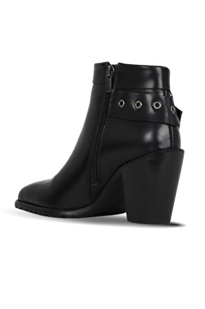 Bueno Shoes Siyah Deri Kadın Topuklu Bot 33wb9510