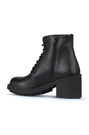 Bueno Shoes Siyah Deri Kadın Topuklu Bot 01wz7904