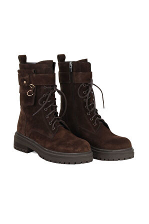 Bueno Shoes Kahverengi Süet Kadın Düz Bot 39wb4692