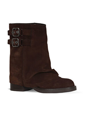 Bueno Shoes Kahverengi Süet Kadın Topuklu Bot 39wb1429