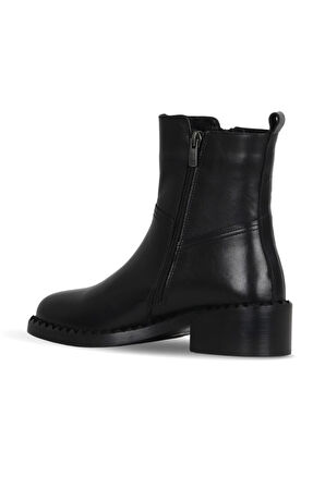Bueno Shoes Siyah Deri Kadın Topuklu Bot 33wb34020