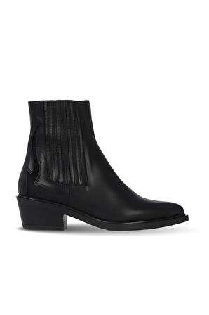 Bueno Shoes Siyah Deri Kadın Topuklu Bot 39wb2583