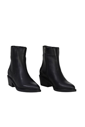Bueno Shoes Siyah Deri Kadın Topuklu Bot 39wb2583