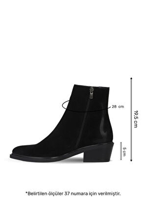 Bueno Shoes Siyah Süet Kadın Topuklu Bot 39wb2583