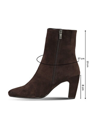 Bueno Shoes Kahverengi Süet Kadın Topuklu Bot 39wb2998