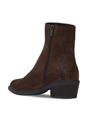 Bueno Shoes Kahverengi Süet Kadın Topuklu Bot 39wb2583