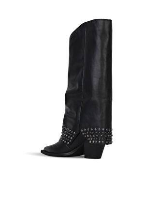 Bueno Shoes Siyah Deri Kadın Topuklu Çizme 39wc2376