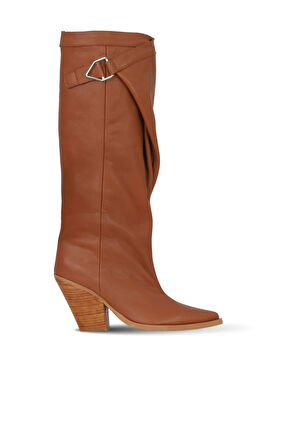 Bueno Shoes Taba Deri Kadın Topuklu Çizme 39wc2864