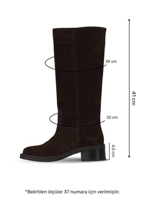 Bueno Shoes Kahverengi Süet Kadın Topuklu Çizme 39wc5612