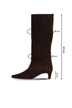 Bueno Shoes Kahverengi Süet Kadın Topuklu Çizme 39wc2959
