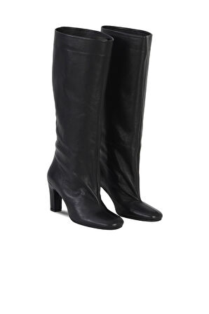 Bueno Shoes Siyah Deri Kadın Topuklu Çizme 39wc2958