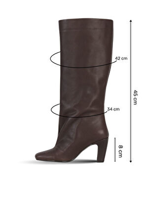 Bueno Shoes Fındık Deri Kadın Topuklu Çizme 39wc2958