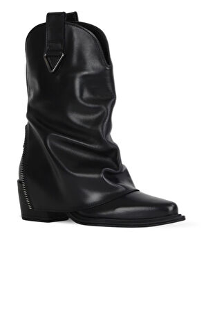 Bueno Shoes Siyah Deri Kadın Topuklu Bot 39wb9419