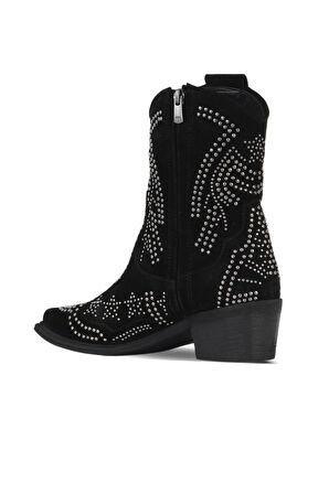 Bueno Shoes Siyah Süet Kadın Topuklu Bot 39wb1574