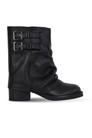 Bueno Shoes Siyah Deri Kadın Topuklu Bot 39wb1429