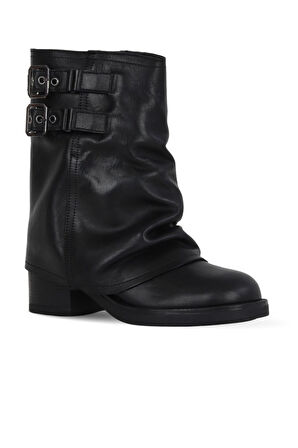 Bueno Shoes Siyah Deri Kadın Topuklu Bot 39wb1429