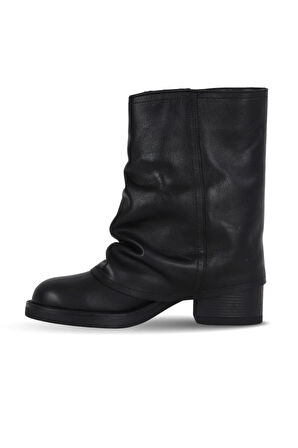 Bueno Shoes Siyah Deri Kadın Topuklu Bot 39wb1429