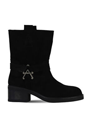 Bueno Shoes Siyah Süet Kadın Topuklu Bot 39wb1430