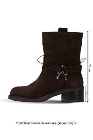 Bueno Shoes Kahverengi Süet Kadın Topuklu Bot 39wb1430