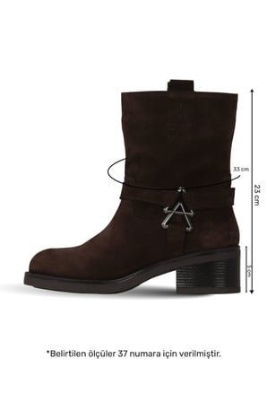 Bueno Shoes Kahverengi Süet Kadın Topuklu Bot 39wb1430