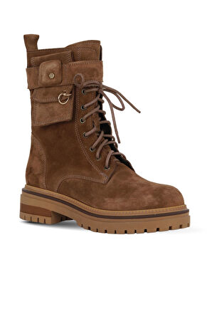 Bueno Shoes Taba Süet Kadın Düz Bot 39wb4692