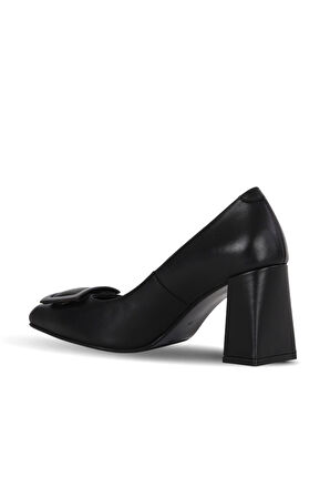 Bueno Shoes Siyah Deri Kadın Topuklu Ayakkabı 39wa2005
