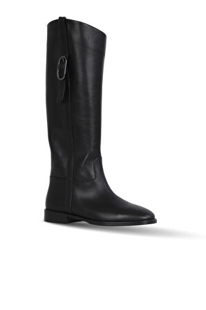 Bueno Shoes Siyah Deri Kadın Düz Çizme 30wc25553