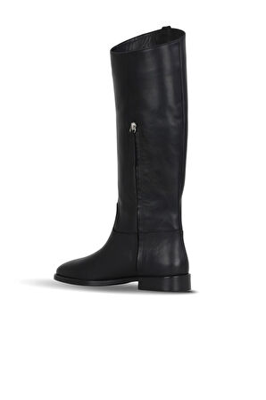 Bueno Shoes Siyah Deri Kadın Düz Çizme 30wc25553