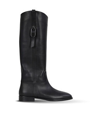Bueno Shoes Siyah Deri Kadın Düz Çizme 30wc25553