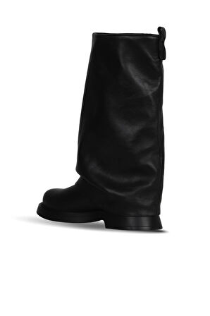 Bueno Shoes Siyah Deri Kadın Düz Çizme 30wc25570