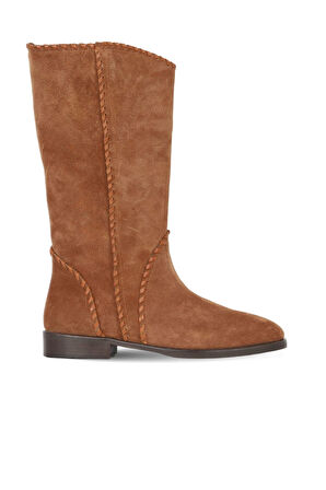 Bueno Shoes Taba Süet Kadın Düz Çizme 30wc25567