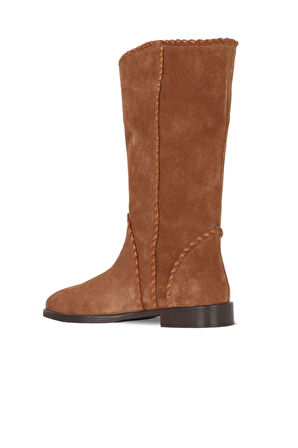 Bueno Shoes Taba Süet Kadın Düz Çizme 30wc25567