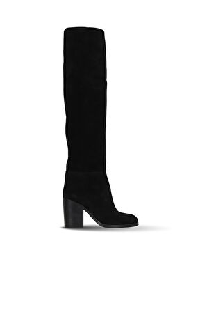 Bueno Shoes Siyah Süet Kadın Topuklu Çizme 30wc18722