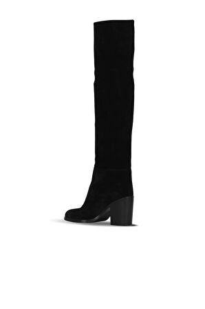 Bueno Shoes Siyah Süet Kadın Topuklu Çizme 30wc18722