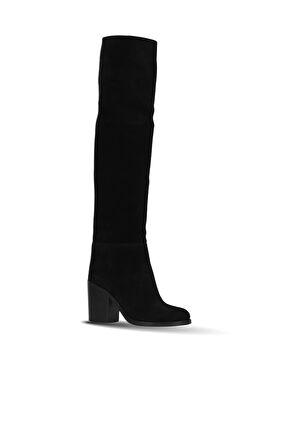 Bueno Shoes Siyah Süet Kadın Topuklu Çizme 30wc18722