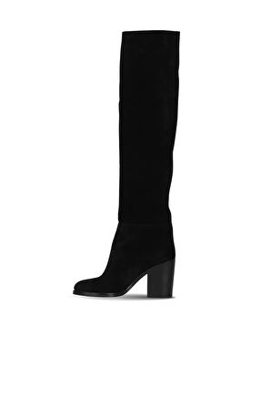 Bueno Shoes Siyah Süet Kadın Topuklu Çizme 30wc18722