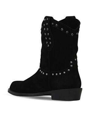 Bueno Shoes Siyah Süet Kadın Düz Bot 30wb25526