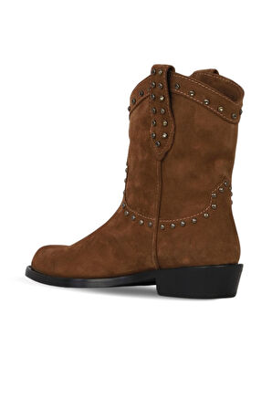 Bueno Shoes Taba Süet Kadın Düz Bot 30wb25526