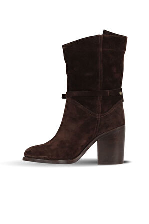 Bueno Shoes Kahverengi Süet Kadın Topuklu Bot 30wb4035