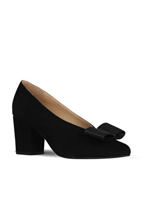 Bueno Shoes Siyah Süet Kadın Topuklu Ayakkabı 42wa6326