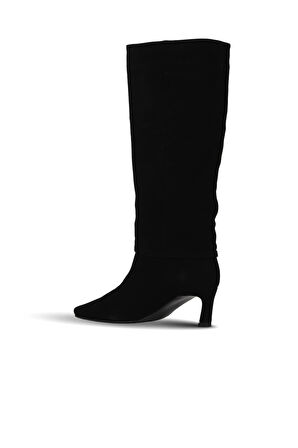 Bueno Shoes Siyah Süet Kadın Topuklu Çizme 42wc6375