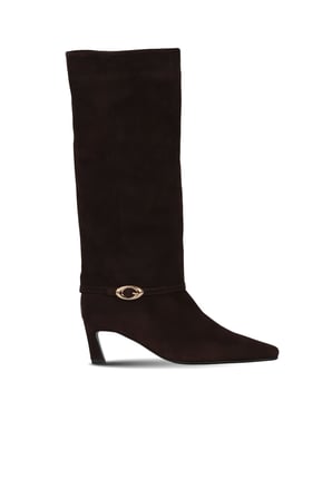 Bueno Shoes Kahverengi Süet Kadın Topuklu Çizme 42wc6375